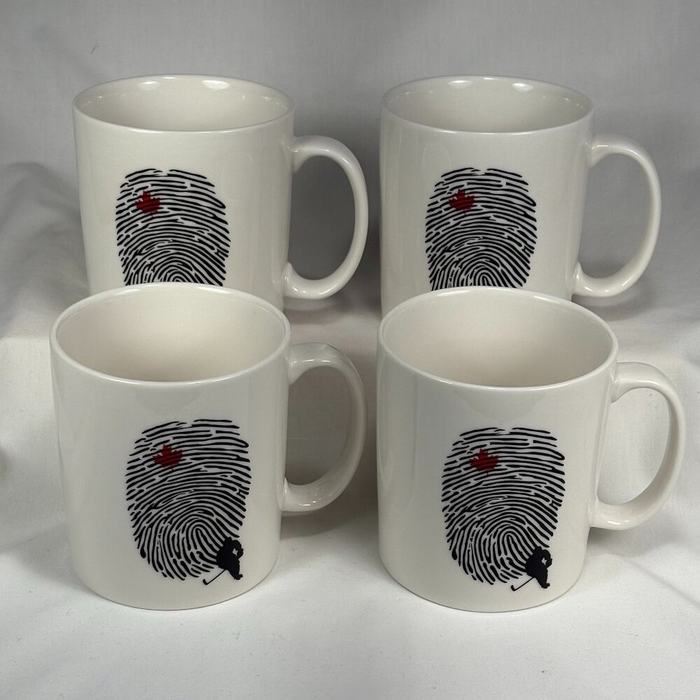set of 4 coffee mugs. abbott Canada Hockey theme